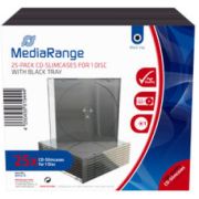 MediaRange BOX32-25 CD-doosje Slimline doosje 1 schijven Zwart, Transparant