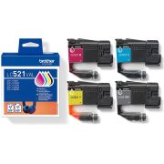 Brother LC521VAL inktcartridge 4 stuk(s) Origineel Zwart, Cyaan, Magenta, Geel