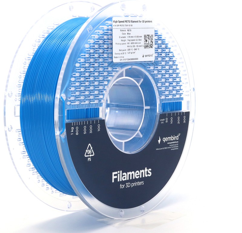 Gembird 3DP-PETG1.75HY-01-B 3D-printmateriaal Polyethyleentereftalaatglycol (PETG) Blauw 1 kg