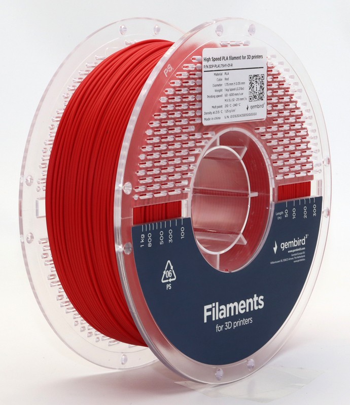 Gembird 3DP-PLA1.75HY-01-R 3D-printmateriaal Polymelkzuur Rood 1 kg