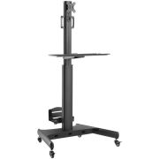 ACT Mobiel Werkstation voor een enkele monitor, met houder voor een pc, toetsenbord en muis