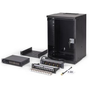 Digitus 10  network bundle, 9U cabinet and equipment, bl Zwart