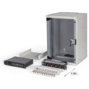 Digitus 10" network bundle, 9U cabinet and equipment, gr Grijs