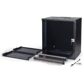 Digitus 19  network bundle, 12U cabinet and equipment, bl Zwart