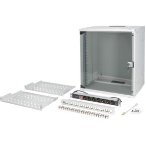 Digitus 19  network bundle, 12U cabinet and equipment, gr Grijs