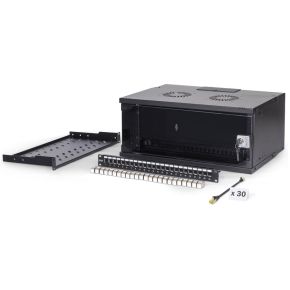 Digitus 19  network bundle, 4U cabinet and equipment, bl Zwart