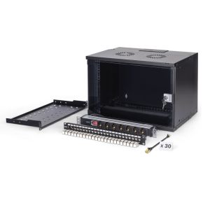 Digitus 19  network bundle, 7U cabinet and equipment, bl Zwart