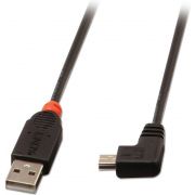 Lindy 31971 USB A <> Mini-USB B  1m met haakse connector