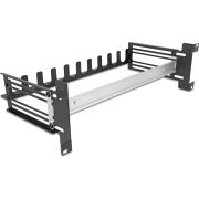 DeLOCK 19" Circuit-breaker with cover, cable strain relief and depth-adjustable DIN rail 3U Zwart