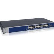 NETGEAR XS724EM Managed L2 10G Ethernet (100/1000/10000) 1U Blauw, Grijs netwerk switch