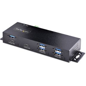 Startech .com 7-Port Industriële USB Hub met Power Adapter, 10Gbps, Metaal, Monteerbaar, 5x USB-A en