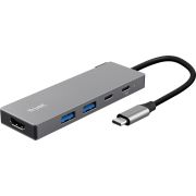 Trust 26062 interface hub USB Type-C Grijs