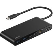 Belkin INC024HQBK interface hub USB Type-C 10000 Mbit/s Zwart
