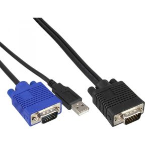 InLine 4043718072187 toetsenbord-video-muis (kvm) kabel Zwart, Blauw 1,8 m