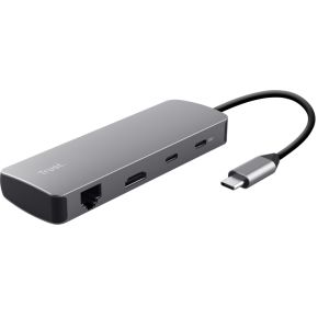 Trust 25672 interface hub USB Type-C Grijs