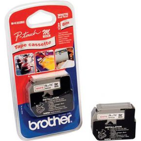 Brother M-K222BZ Rood op wit labelprinter-tape