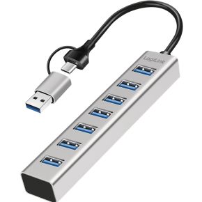 LogiLink UA0441 interface hub USB 3.2 Gen 1 (3.1 Gen 1) Type-A + Type-C 5000 Mbit/s Grijs