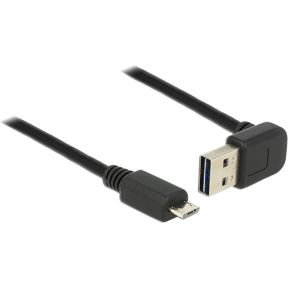 Delock 83535 Kabel EASY-USB 2.0 Type-A male haaks omhoog/omlaag > USB 2.0 Type Micro-B male 1 m