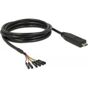 DeLOCK 63946 seriële kabel Zwart 2 m USB 2.0 Type-C 6 x Pin pin header separate