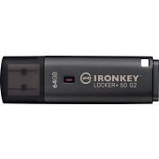 Kingston Technology IronKey 64GB Locker Plus 50 G2, FIPS 197, AES-256