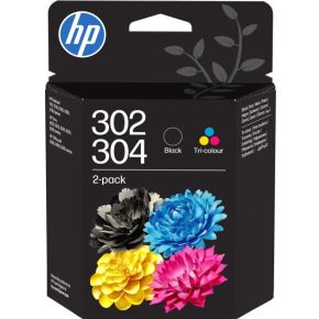 HP 302/304 - [B82L1AE] Zwart, Tri-Color Duo-Pack