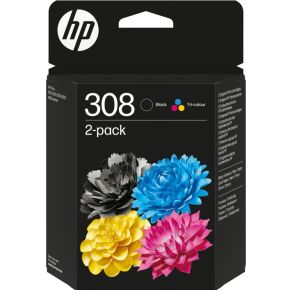 HP 308 originele 2-pack combo zwarte/driekleureninktcartridges