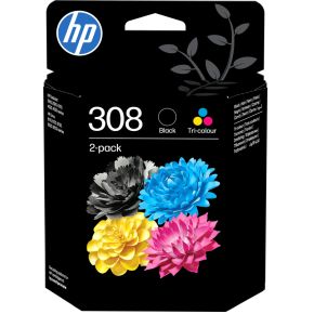 HP 308 originele 2-pack combo zwarte/driekleureninktcartridges