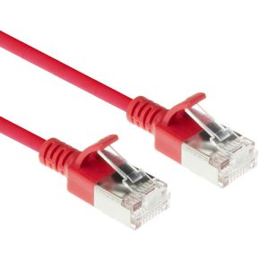 ACT Rode 7 meter LSZH S/FTP CAT6A slimline patchkabel snagless met RJ45 connectoren