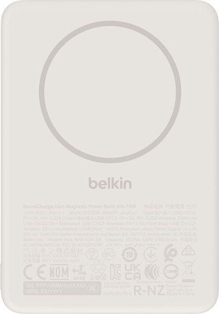 Belkin BPD017HQSA powerbank 5000 mAh Draadloos opladen Zand