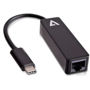 V7 V7UCRJ45-BLK-1E USB C RJ45 Zwart kabeladapter/verloopstukje