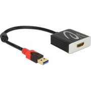 DeLOCK 62736 0.2m USB A HDMI Zwart video kabel adapter