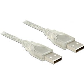 DeLOCK 83886 USB kabel 0.5m, 2xUSB2.0-A - transparant