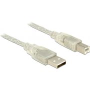 Delock 83893 Kabel USB 2.0 Type-A male > USB 2.0 Type-B male 1,5 m transparant