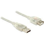 Delock 83884 Verlengkabel USB 2.0 Type-A male > USB 2.0 Type-A female 3 m transparant