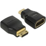 Delock 65665 Adapter High Speed HDMI met Ethernet &ndash; HDMI Mini-C male > HDMI-A female 4K zwart