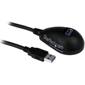 StarTech.com 1,5 m zwarte Desktop SuperSpeed USB 3.0 verlengkabel A naar A M/F
