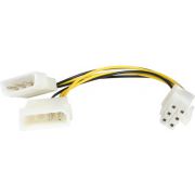StarTech.com 15 cm LP4 naar 6-polige PCI Express videokaart-voedingskabeladapter