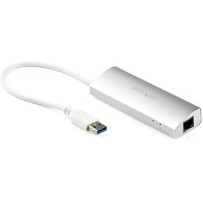 StarTech.com 3 Poorts aluminium USB 3.0 hub met Gigabit Ethernet netwerkadapter