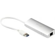 StarTech.com 3 Poorts aluminium USB 3.0 hub met Gigabit Ethernet netwerkadapter