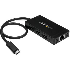 StarTech.com 3-Poorts USB 3.0 Hub met USB-C en Gigabit Ethernet Inclusief voedingsadapter