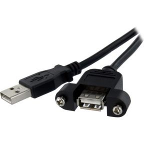 StarTech.com 30 cm lange, paneelgemonteerde USB-kabel A naar A F/M