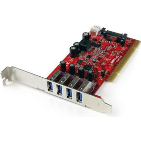 Startechcom 4 Poorts Pci Superspeed Usb 30 Adapterkaart Met Sata Sp4 Voeding startech kopen in de aanbieding