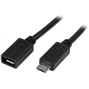StarTech.com Micro-USB verlengkabel 0,5 m M/F Micro USB kabel 50cm