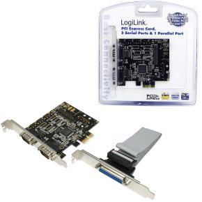 LogiLink PC0033 PCIe uitbreidingskaart 2x serial 1x parallel