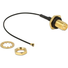 Delock 12464 01M Rp Sma Mhf Iv Hsc Mxhp32 Zwart Coax Kabel delock kopen in de aanbieding
