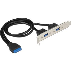 DeLOCK 84836 19pins USB 3.0 moederbordconnector --> 2x USB 3.0 extern in bracket