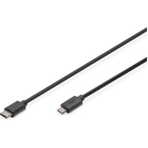 Digitus 1.8m, USB3.0-C/USB3.0 micro-B 1.8m USB C Micro-USB B Zwart