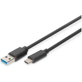 Digitus 1m, USB3.0-C/USB3.0-A 1m USB C USB A Zwart