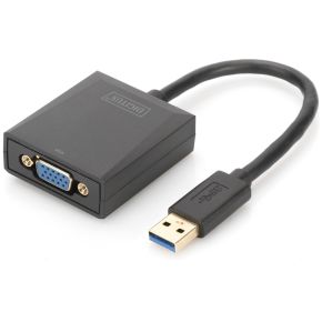 Digitus DA-70840 USB 3.0 VGA Zwart kabeladapter/verloopstukje