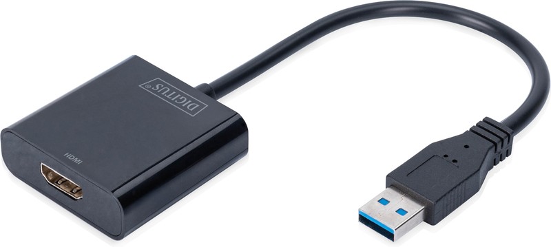 Assmann Digitus DA-70841 USB 3.0 HDMI Zwart kabeladapter/verloopstukje
